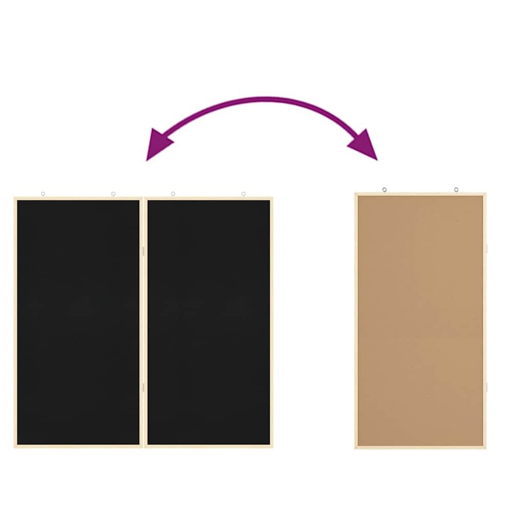 Info-Tafel Schwarz 80 x 80 x 1,4 cm Massivholz Kiefer