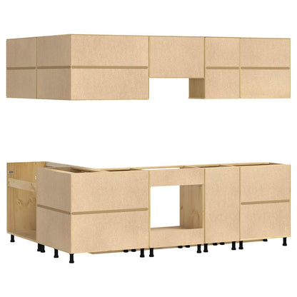 Schrank mit Regal SKI 10 pcs Honigbraun Massives Kiefernholz