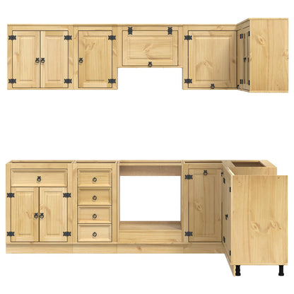 Schrank mit Regal SKI 10 pcs Honigbraun Massives Kiefernholz