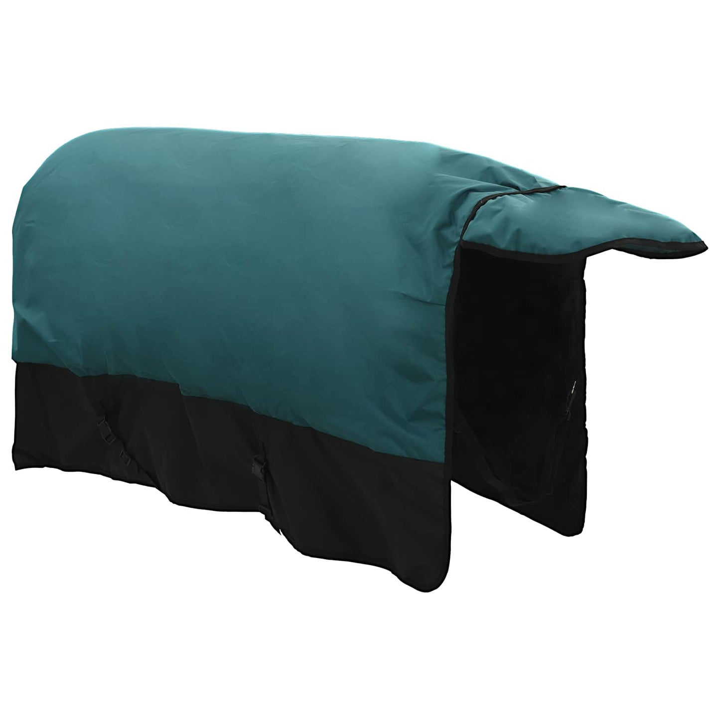 Pferdedecke Dunkelgrün und Schwarz 105 cm Polyester
