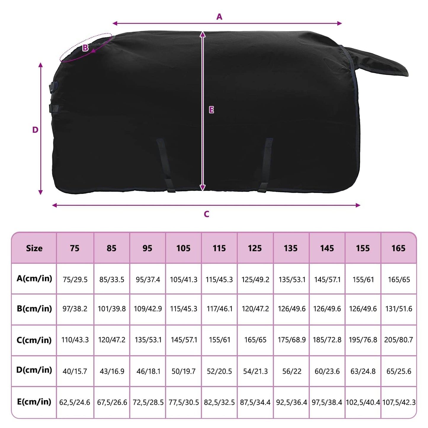 Pferdedecke Dunkelgrün und Schwarz 135 cm Polyester