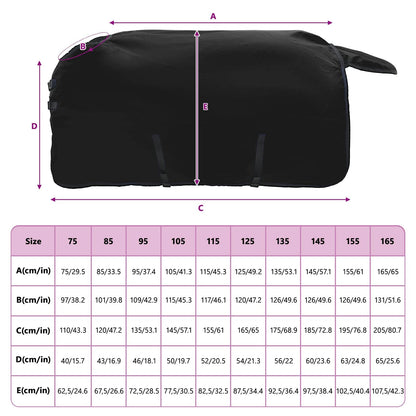 Pferdedecke Dunkelgrün und Schwarz 135 cm Polyester