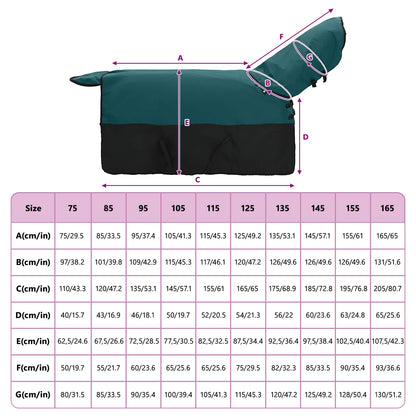 Pferdedecke Dunkelgrün und Schwarz 75 cm Polyester