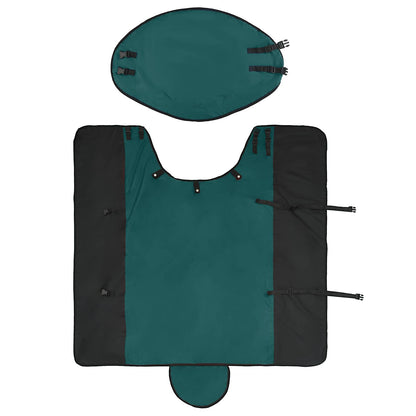 Pferdedecke Dunkelgrün und Schwarz 75 cm Polyester