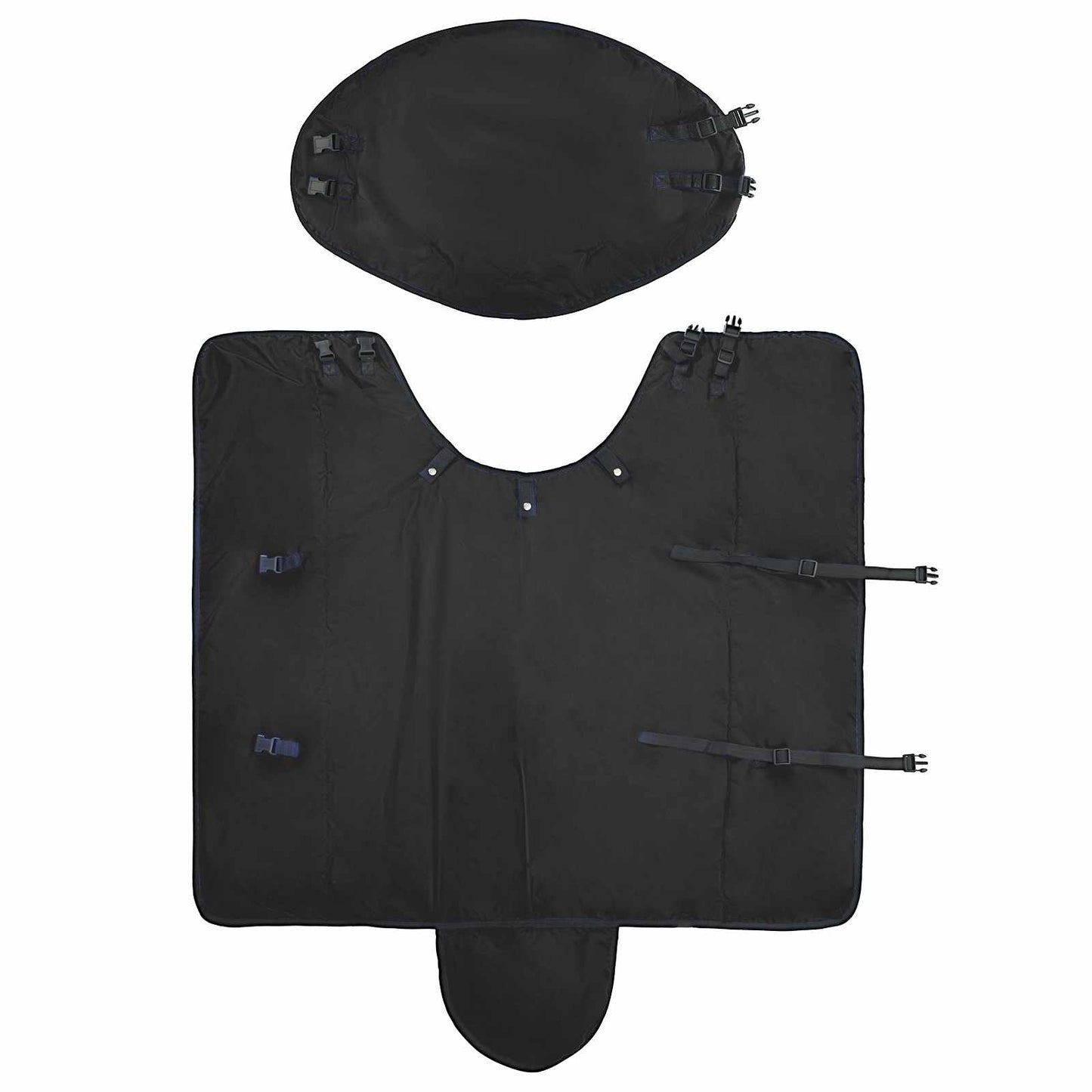 Pferdedecke Dunkelgrün und Schwarz 105 cm Polyester