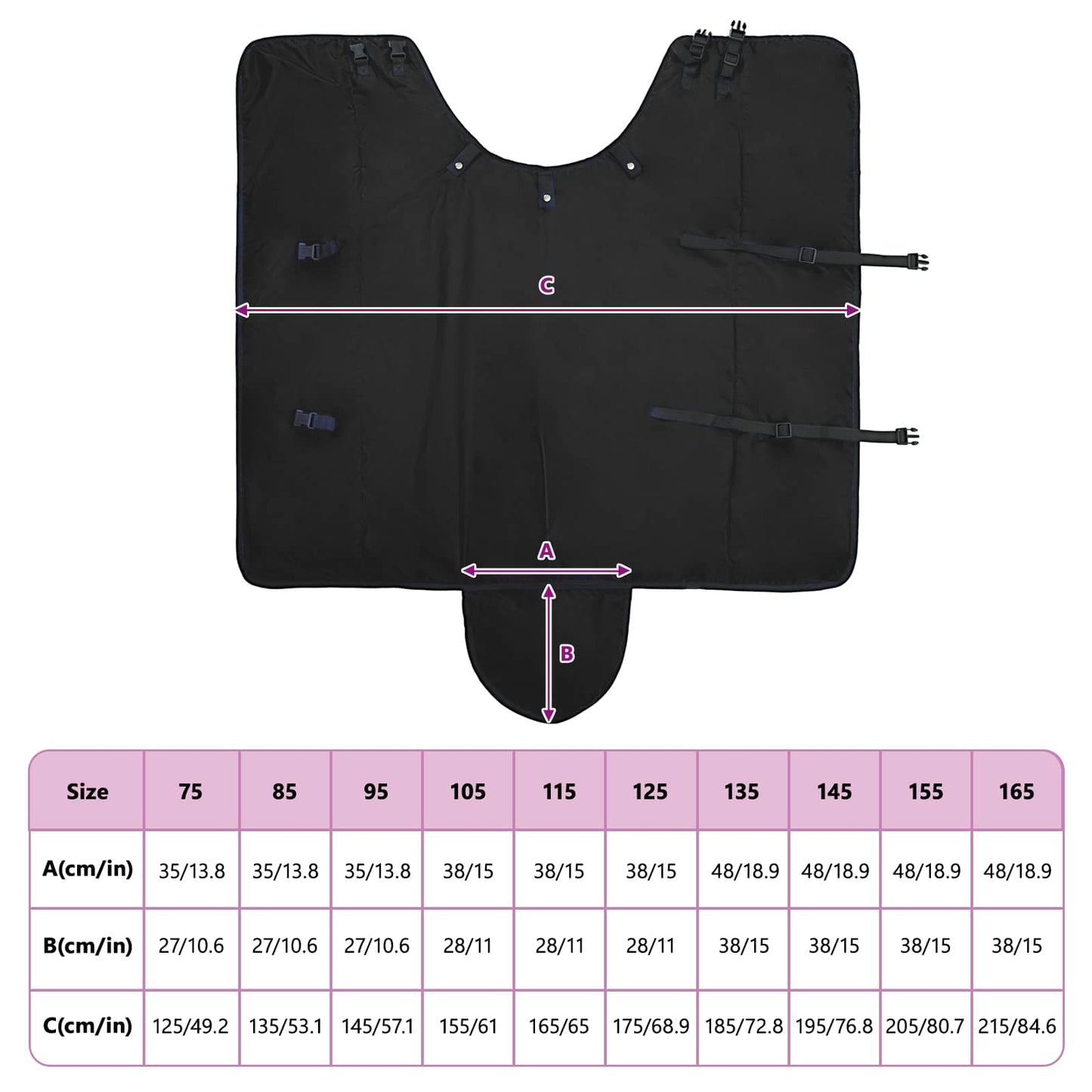 Pferdedecke Dunkelgrün und Schwarz 135 cm Polyester