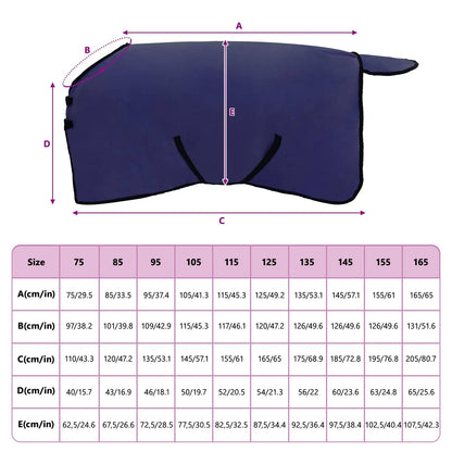 Pferdedecke Marineblau Polyester