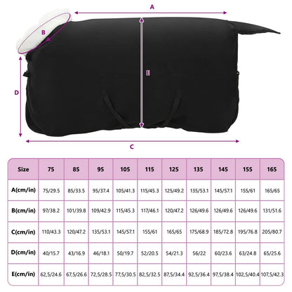 Pferdedecke Schwarz 105 cm Polarfleece