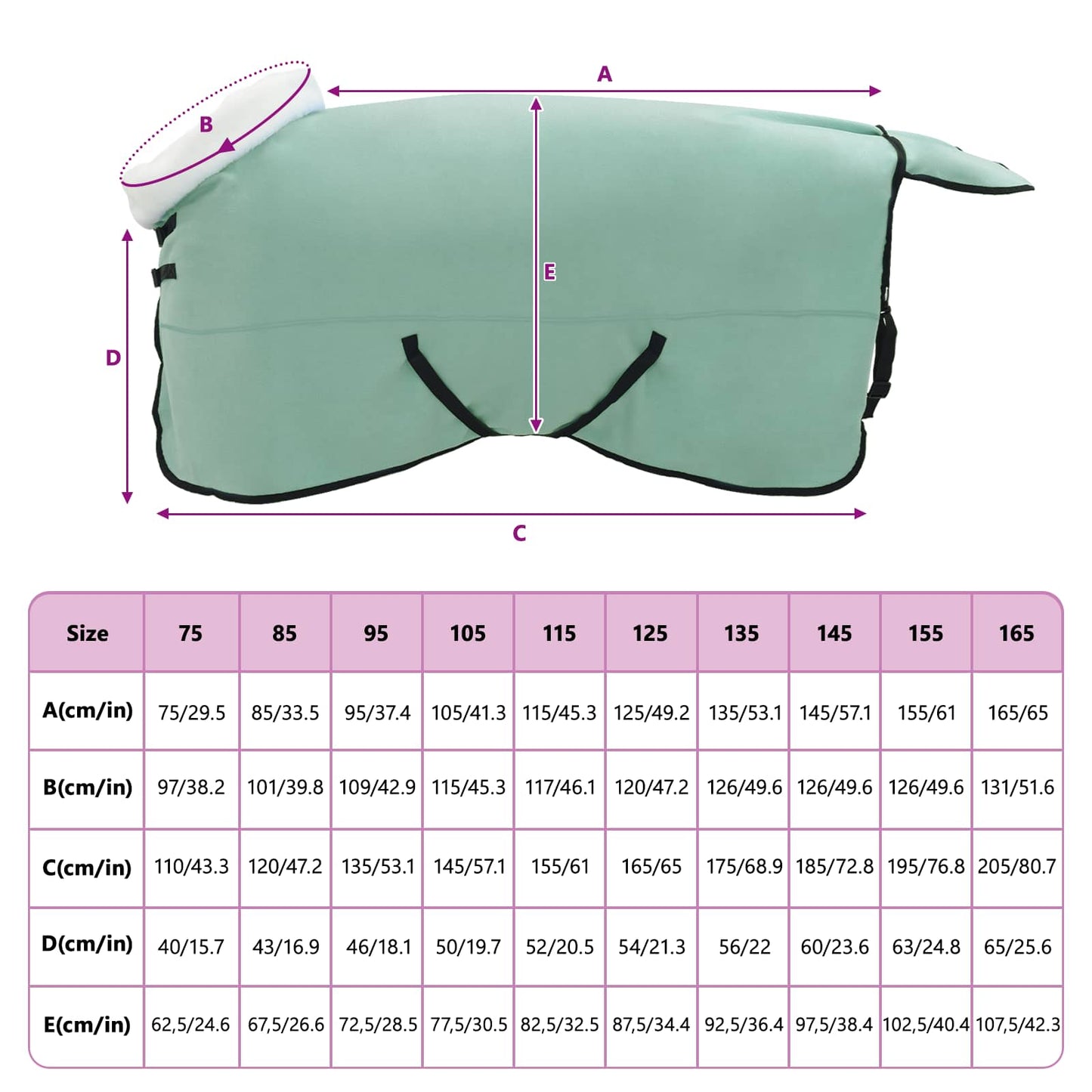 Pferdedecke Dunkelgrün 145 cm Polarfleece