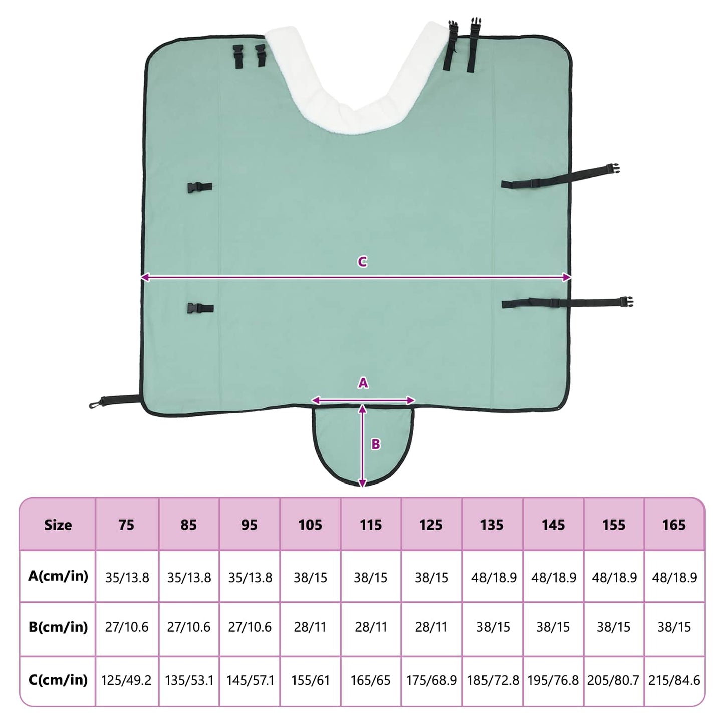 Pferdedecke Dunkelgrün 165 cm Polarfleece