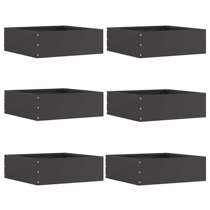 Raseneinfassung 6 pcs Schwarz 40 x 40 x 13 cm Stahl
