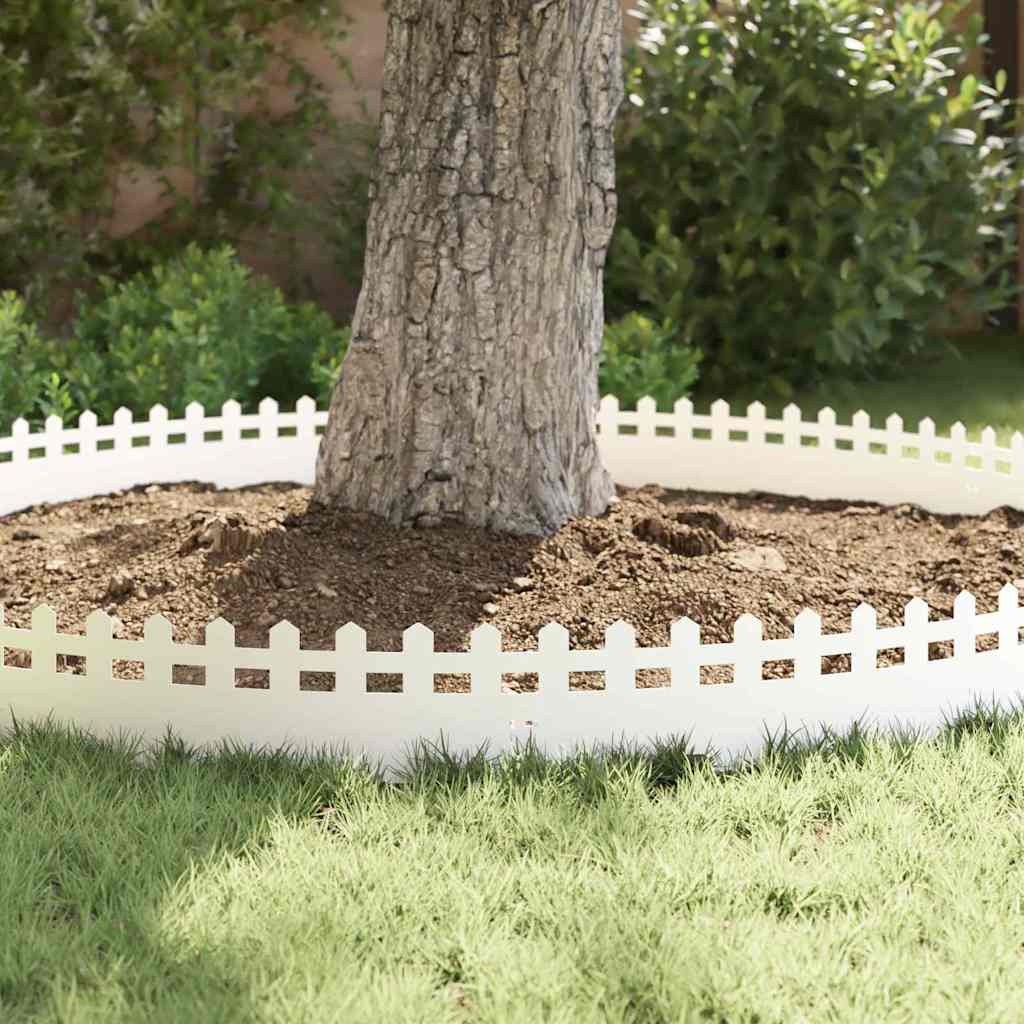 Rasenkanten 30 pcs Weiß 103 x 0,05 x 22 cm Stahl