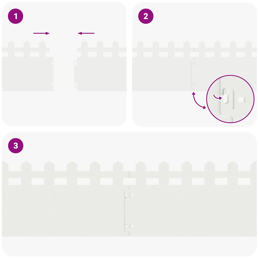 Rasenkanten 30 pcs Weiß 103 x 0,05 x 22 cm Stahl