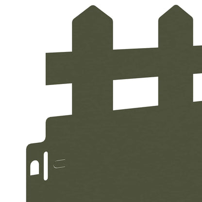 Rasenkanten 30 pcs Olive Grün 103 x 0,05 x 22 cm Stahl