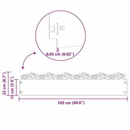 Rasenkanten 30 pcs Anthrazit 103 x 0,05 x 22 cm Stahl