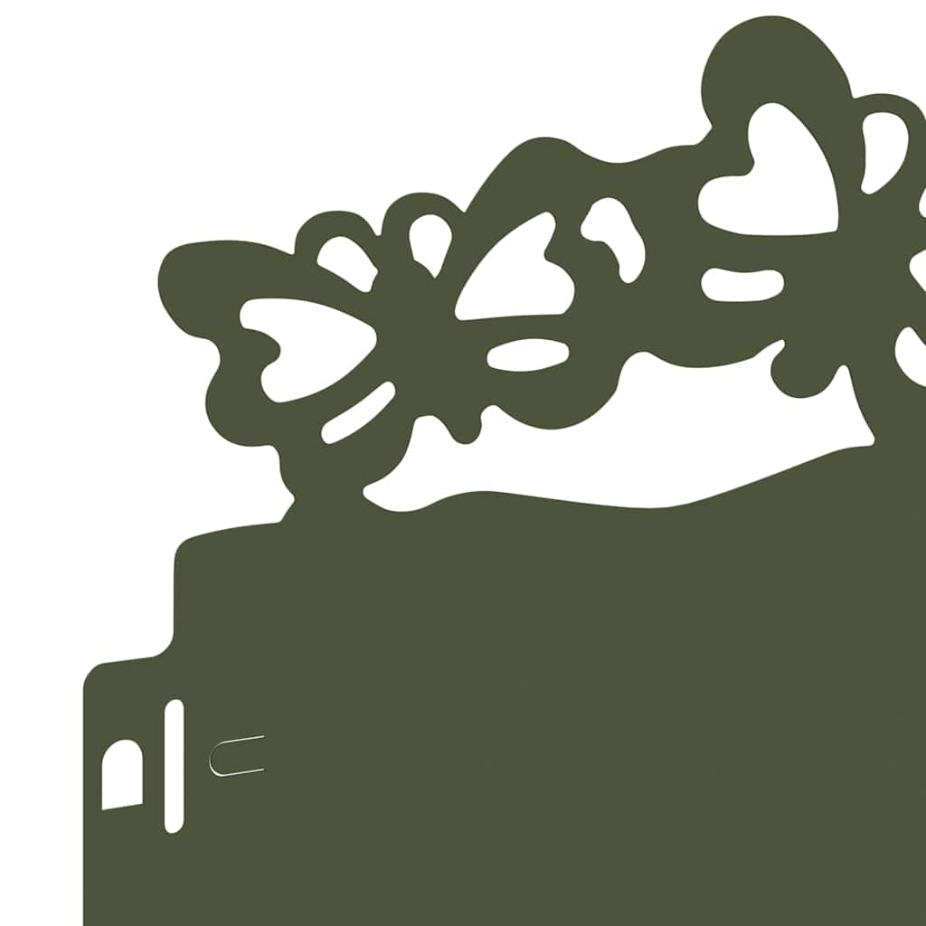 Rasenkanten 20 pcs Olive Grün 103 x 0,05 x 22 cm Stahl