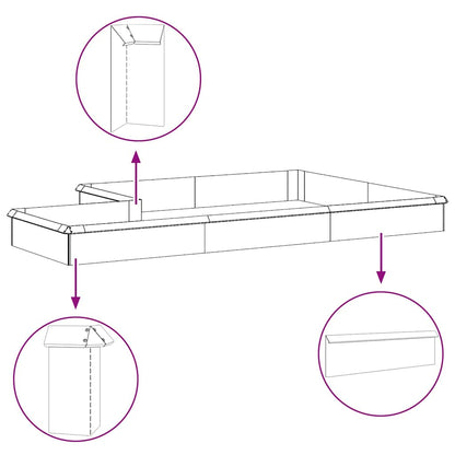 Schneckenzaun Silber 50 x 3,5 x 25 cm Verzinkter Stahl