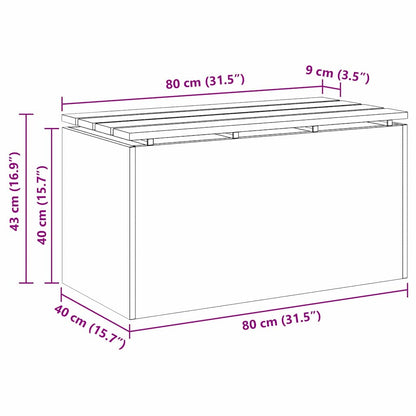 Gartenbank Edelstahl 80 x 40 x 43 cm