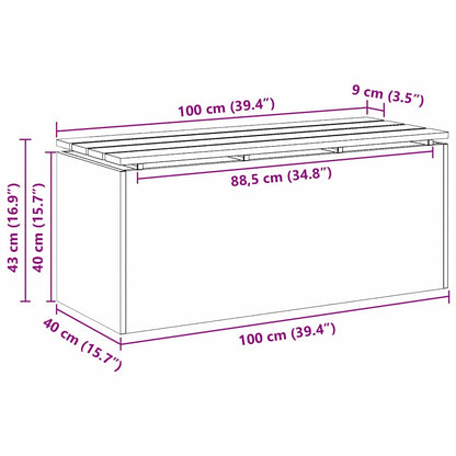 Gartenbank Schwarz 100 x 40 x 43 cm