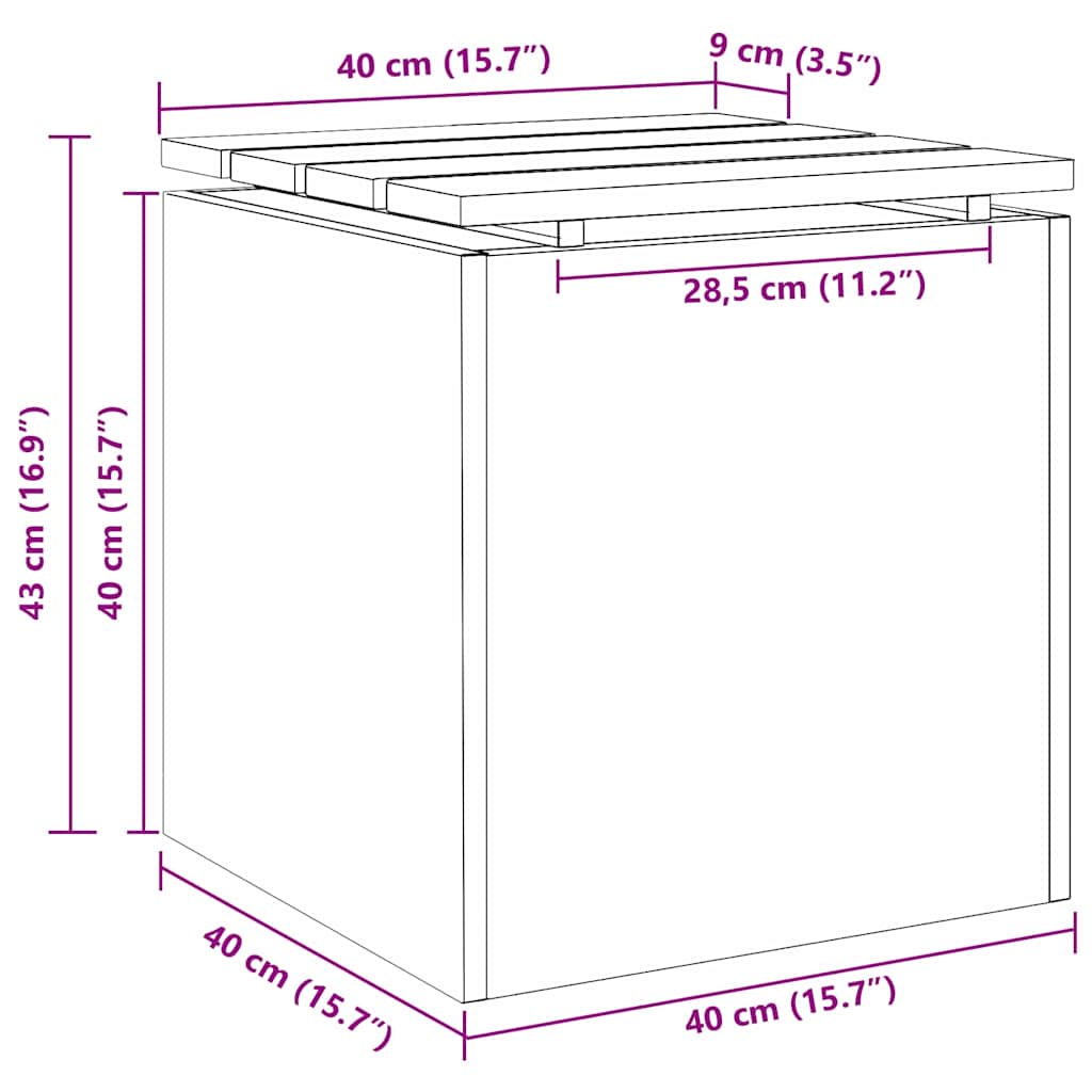 Gartenbank Weiß 40 x 40 x 43 cm