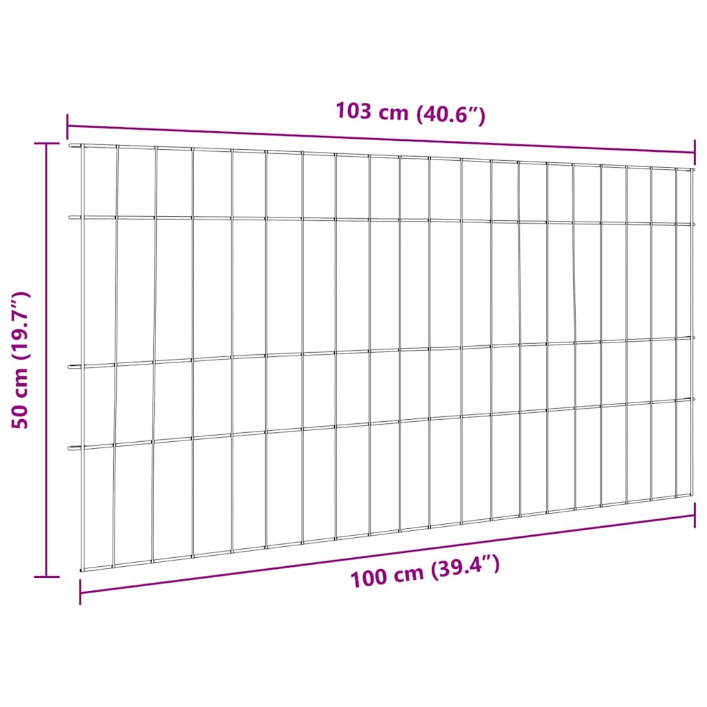 Teichzaun Set 5 pcs Grün 100 x 50 cm Stahl