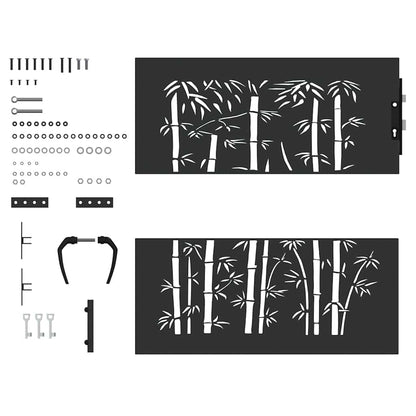 Gartentor Schwarz 85 x 175 cm Pulverbeschichteter Stahl