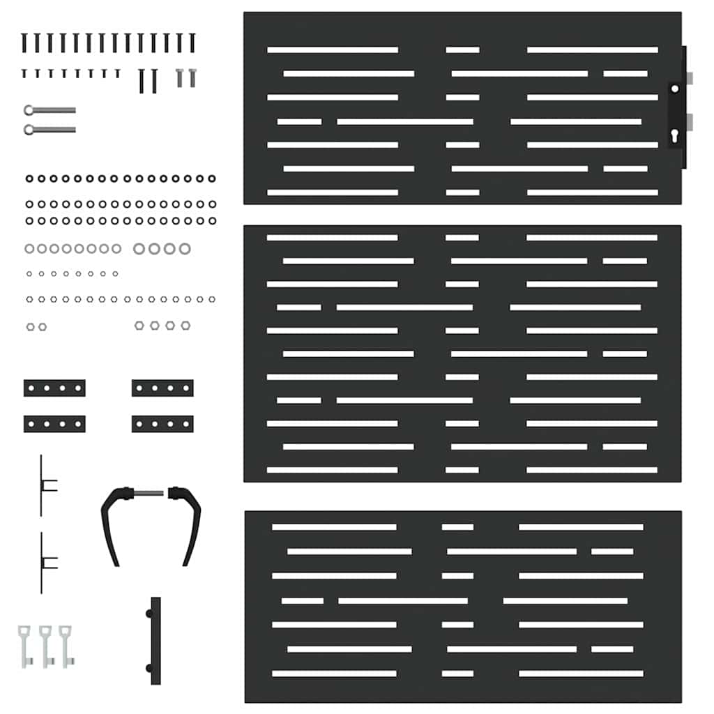 Gartentor Schwarz 85 x 125 cm Pulverbeschichteter Stahl