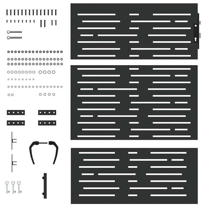 Gartentor Schwarz 85 x 125 cm Pulverbeschichteter Stahl