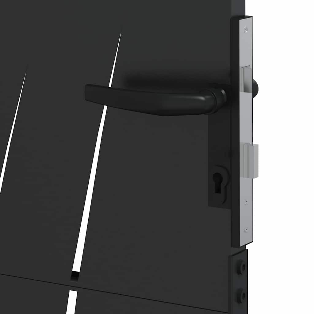 Gartentor Schwarz 100 x 125 cm Pulverbeschichteter Stahl