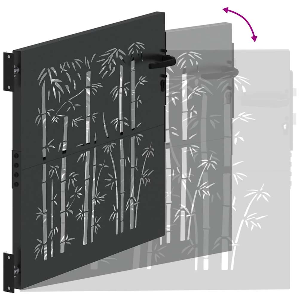 Gartentor Schwarz 110 x 105 cm Pulverbeschichteter Stahl