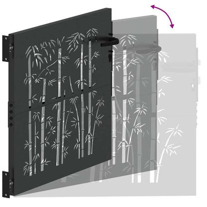 Gartentor Schwarz 110 x 105 cm Pulverbeschichteter Stahl