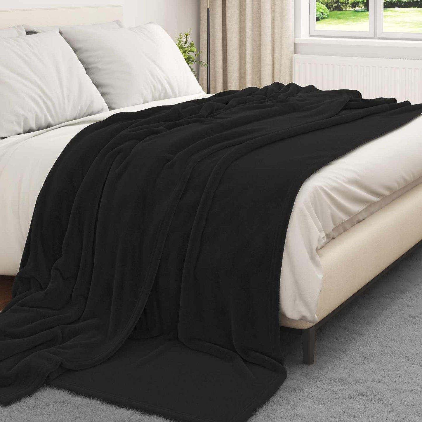 Wohndecken 6 pcs Schwarz 240 x 270 cm Fleece