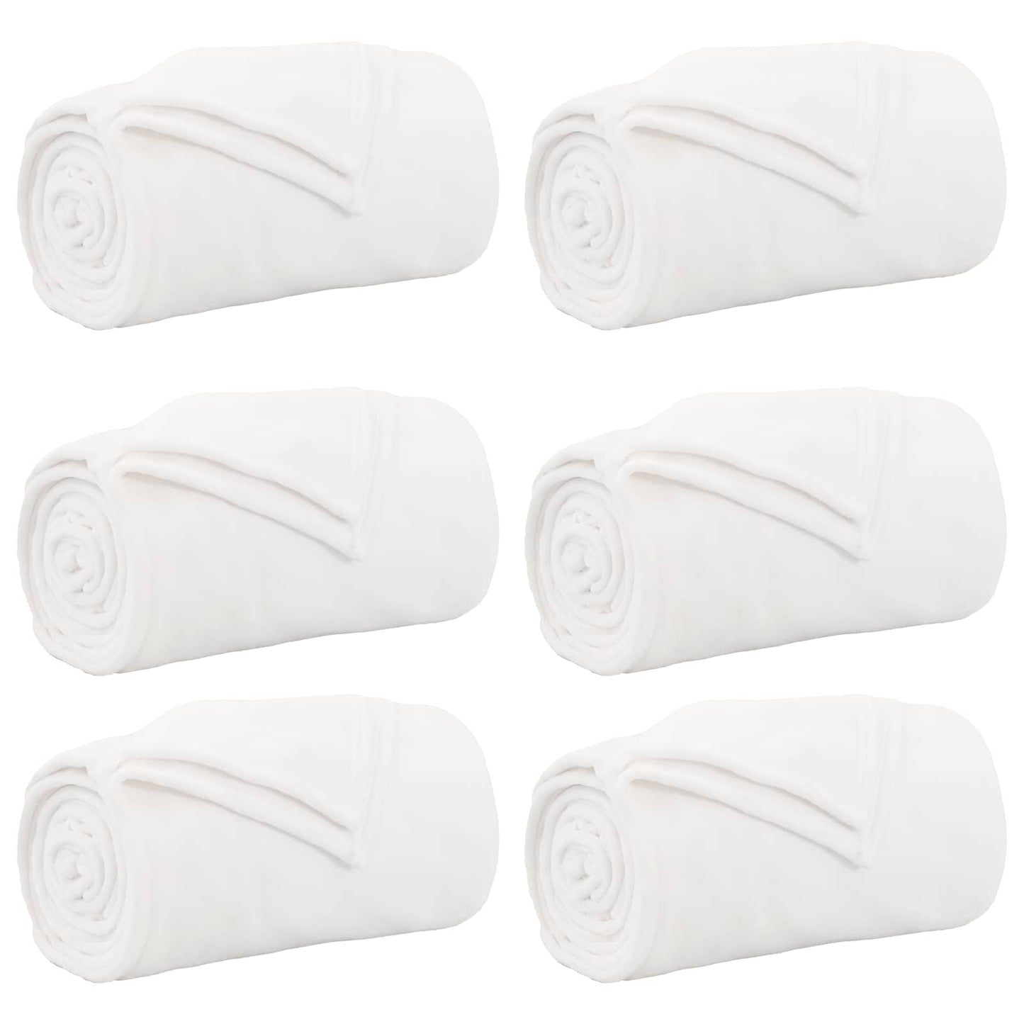 Wohndecken 6 pcs Weiß 130 x 150 cm Fleece