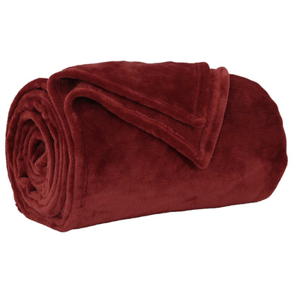 Wohndecken 6 pcs Bordeauxrot 220 x 240 cm Fleece