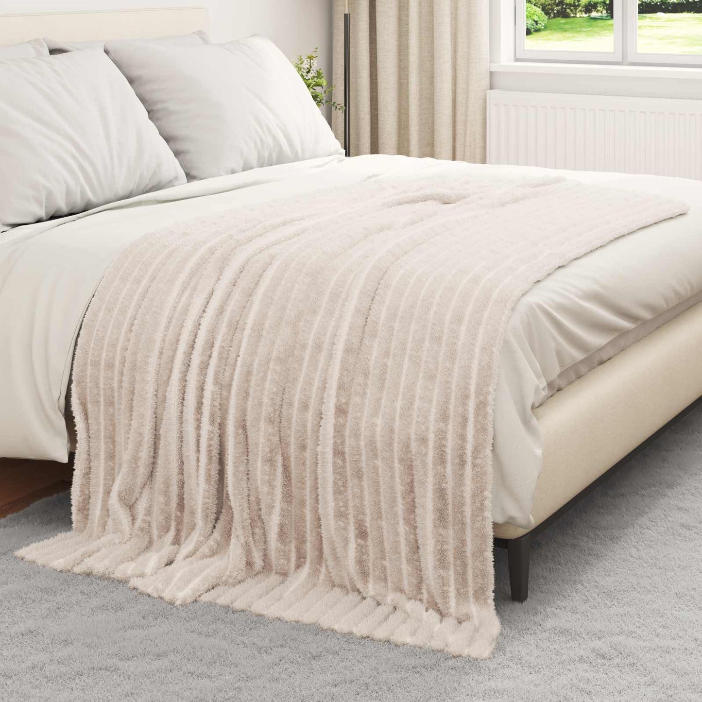 Wohndecken 6 pcs Beige 200 x 150 cm Fleece