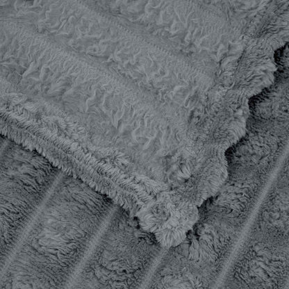 Wohndecken 6 pcs Dunkelgrau 150 x 130 cm Fleece