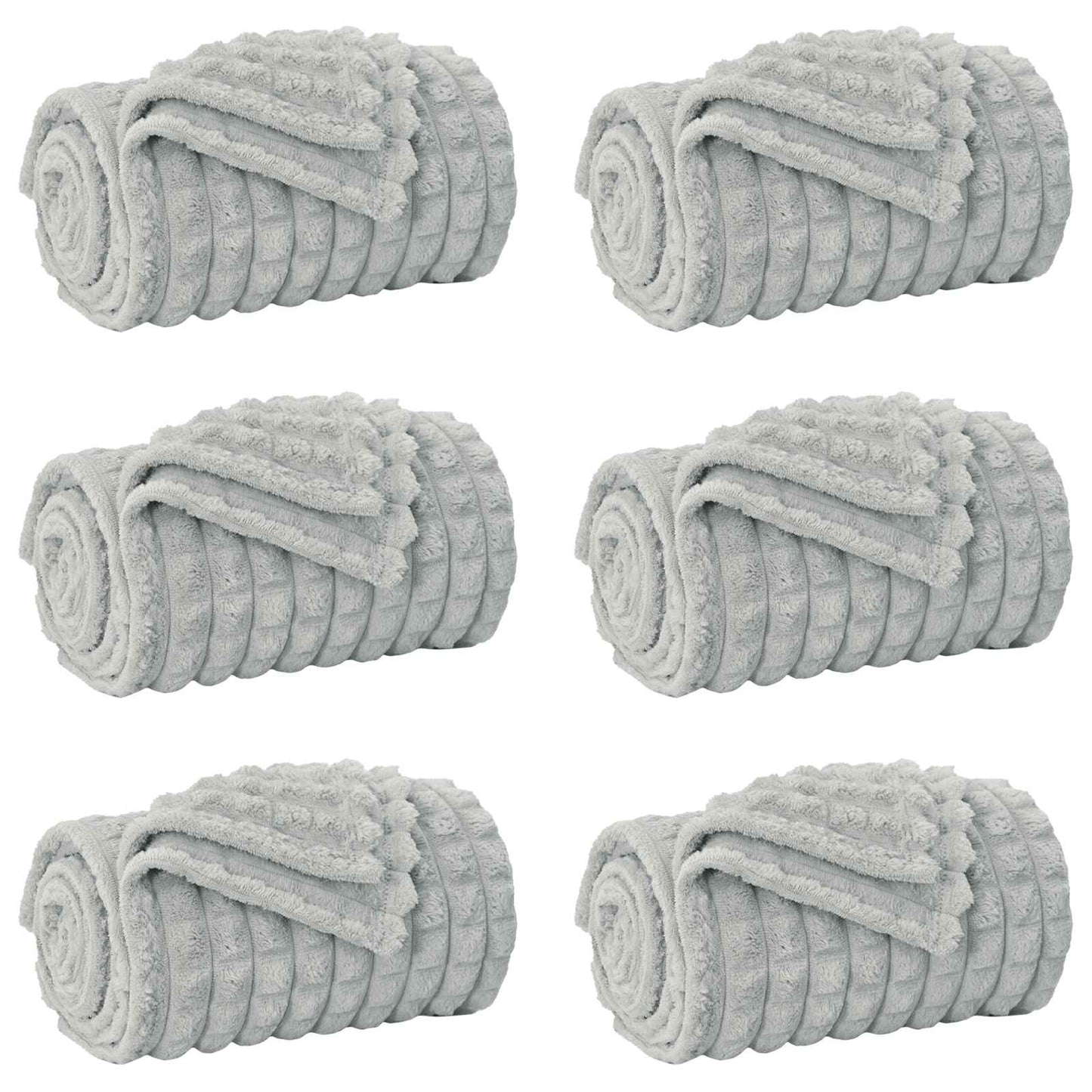Wohndecken 6 pcs Grau 270 x 240 cm Fleece