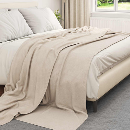 Überwurfdecke Beige 240 x 220 cm Fleece