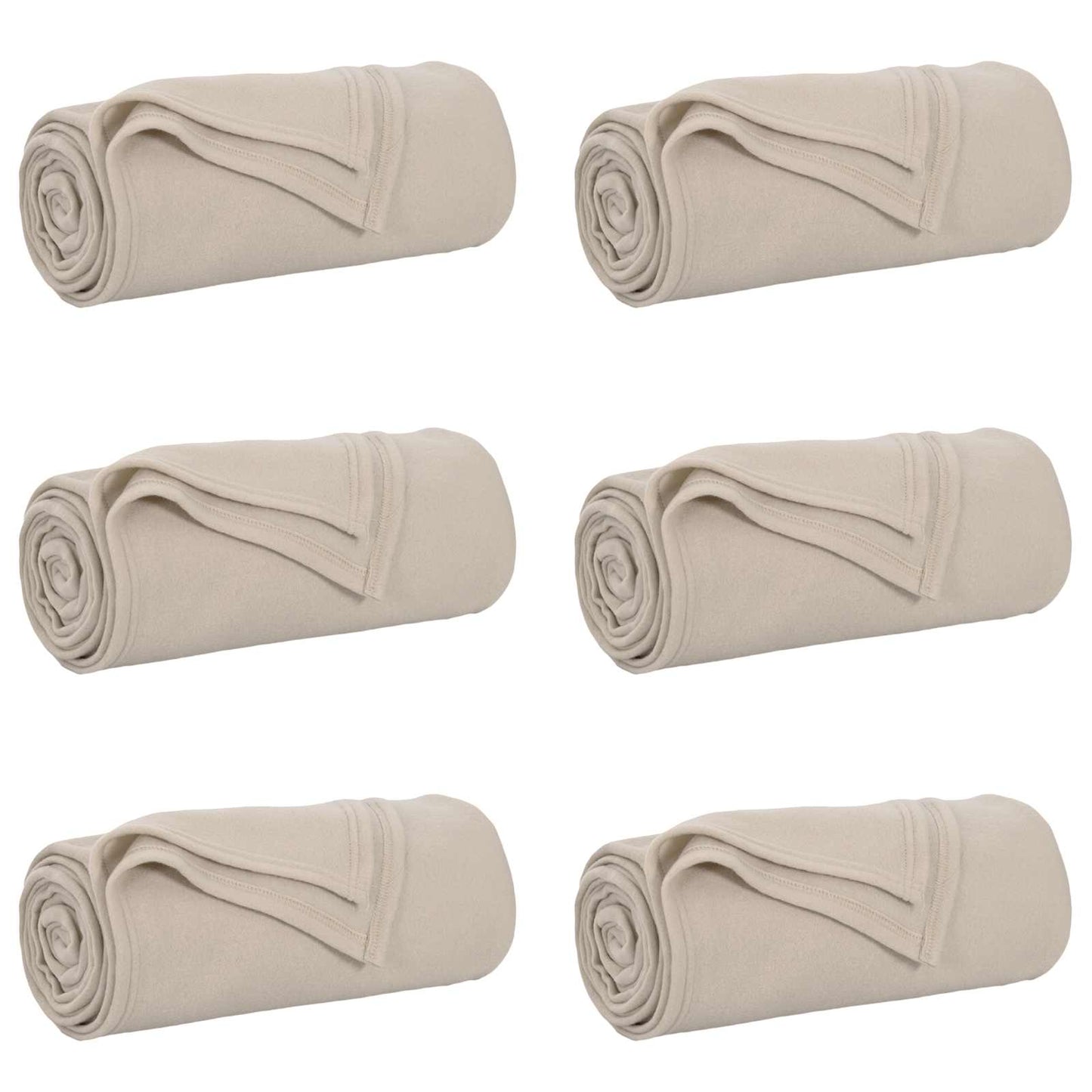 Wohndecken 6 pcs Beige 270 x 240 cm Fleece