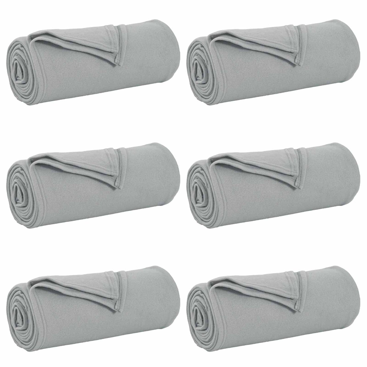 Wohndecken 6 pcs Grau 170 x 130 cm Fleece