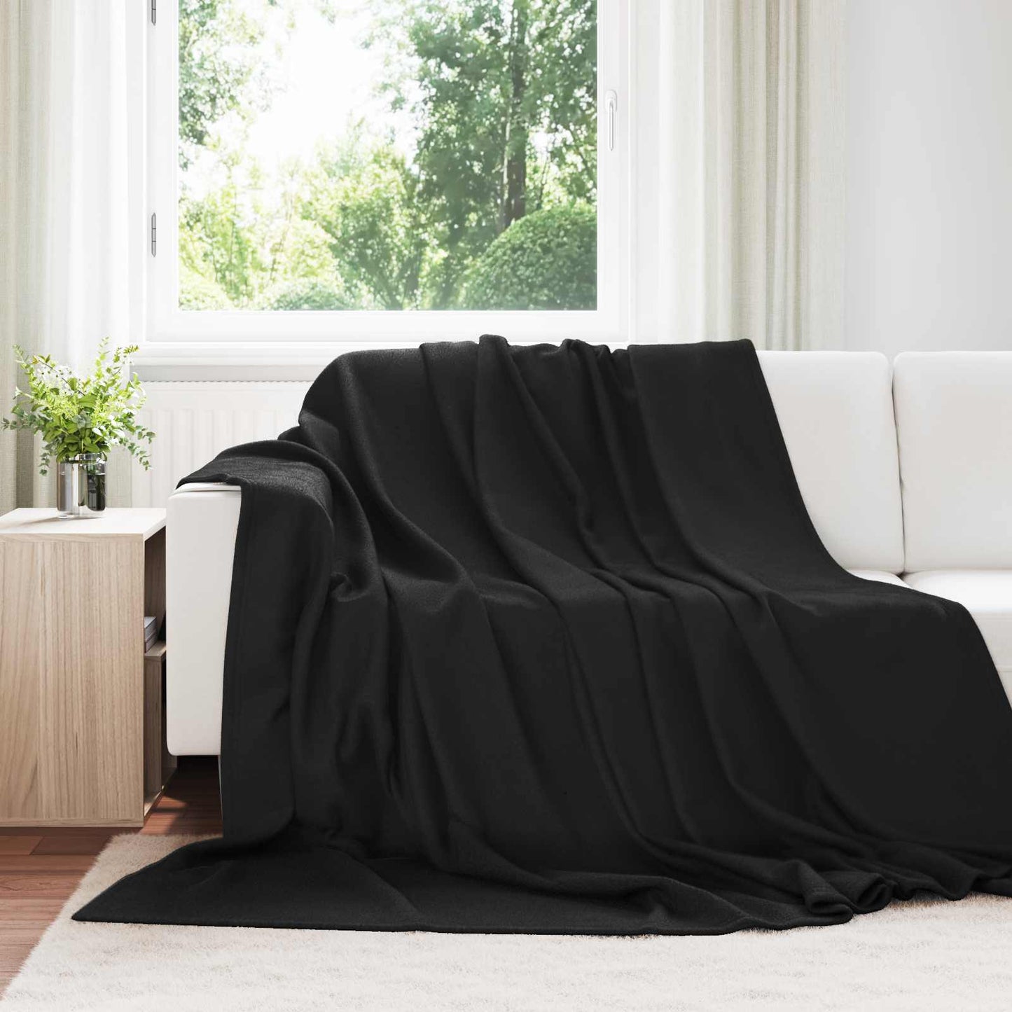 Wohndecken 6 pcs Schwarz 270 x 240 cm Fleece