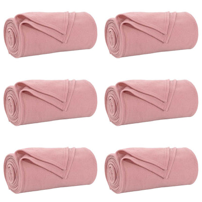 Wohndecken 6 pcs Rosa 270 x 240 cm Fleece