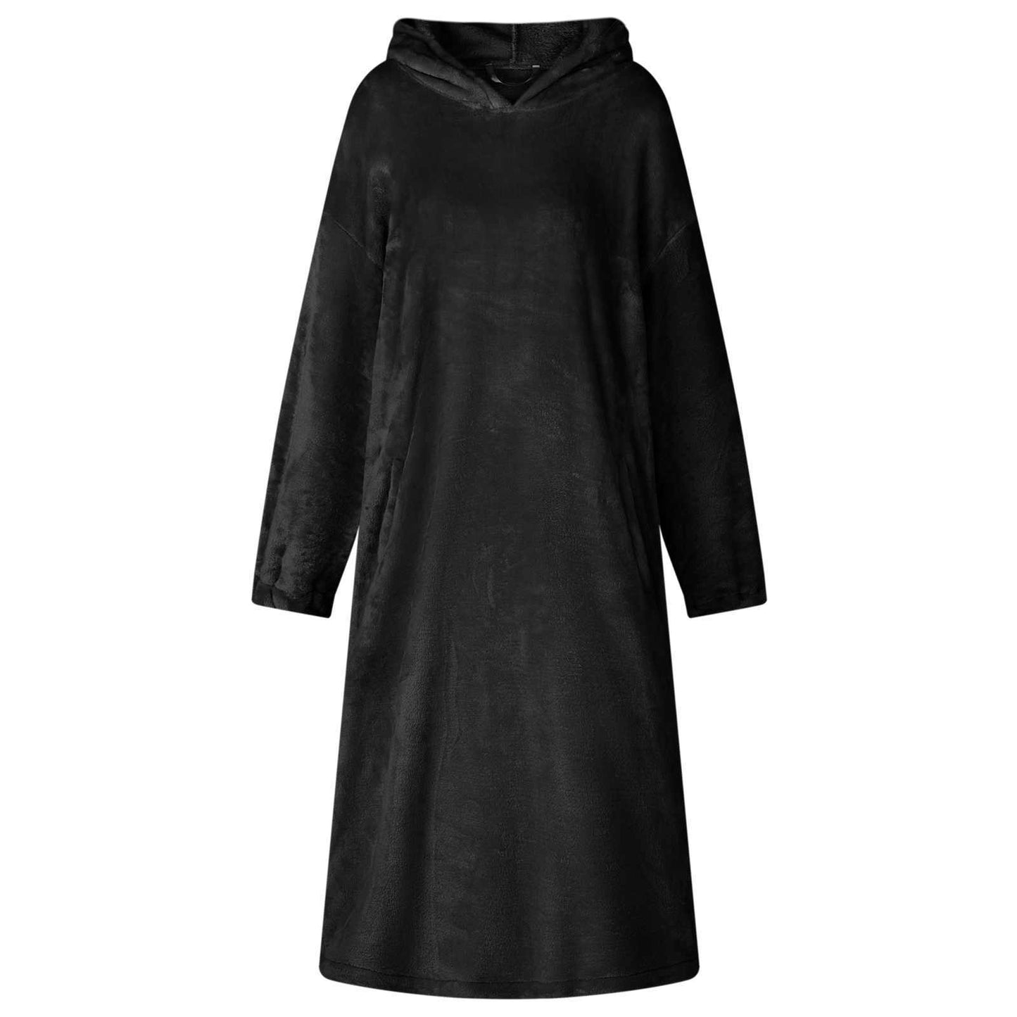 Decken-Hoodie Schwarz L Flanell