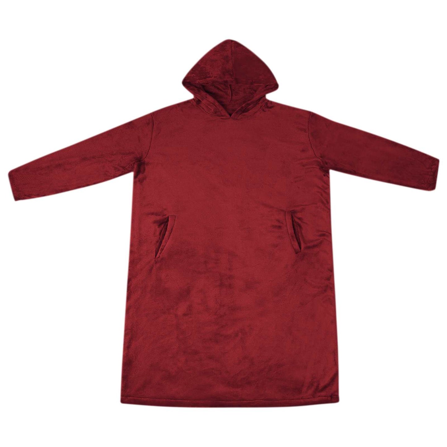 Decken-Hoodie Bordeauxrot M Flanell
