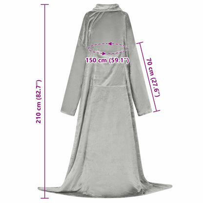 Decken-Hoodie Grau F Flanell