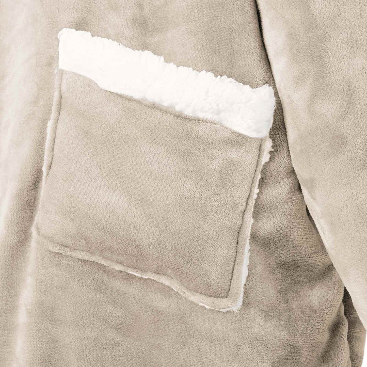 Decken-Hoodie Beige M Fleece und Flanell