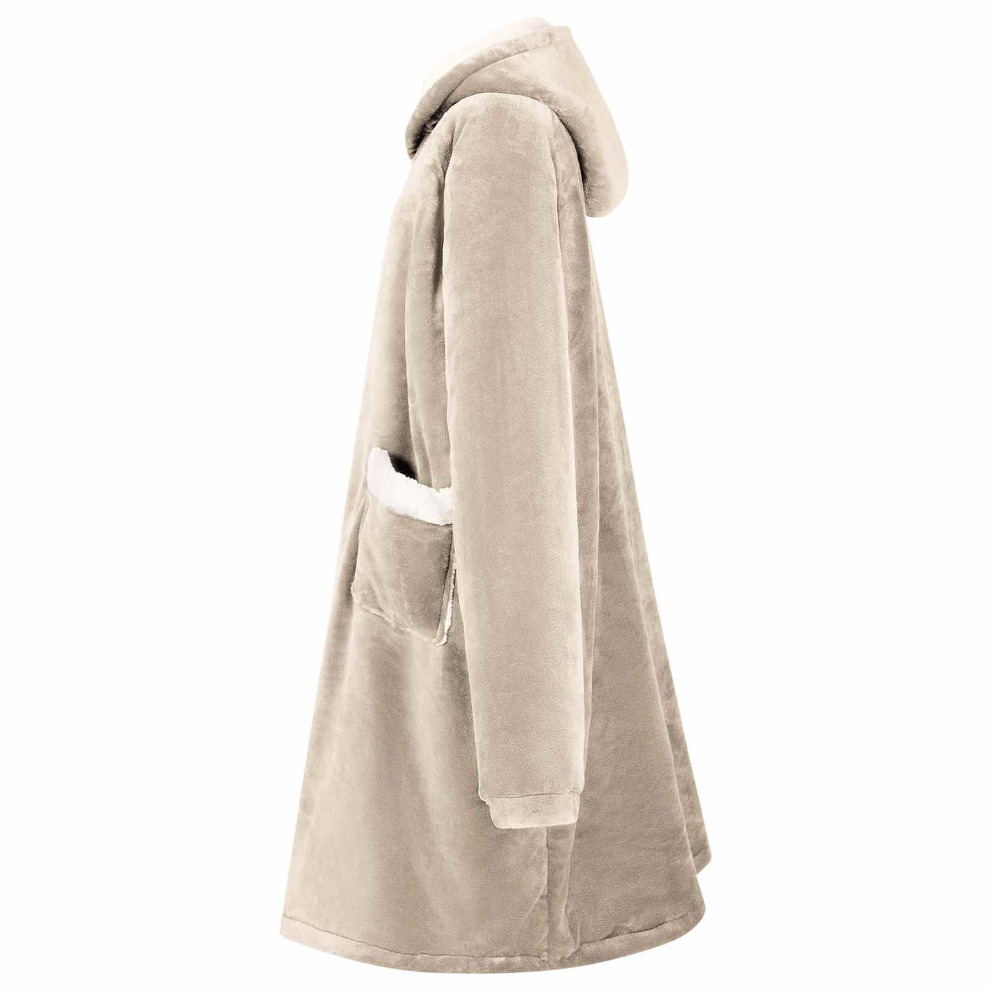 Decken-Hoodie Beige M Fleece und Flanell