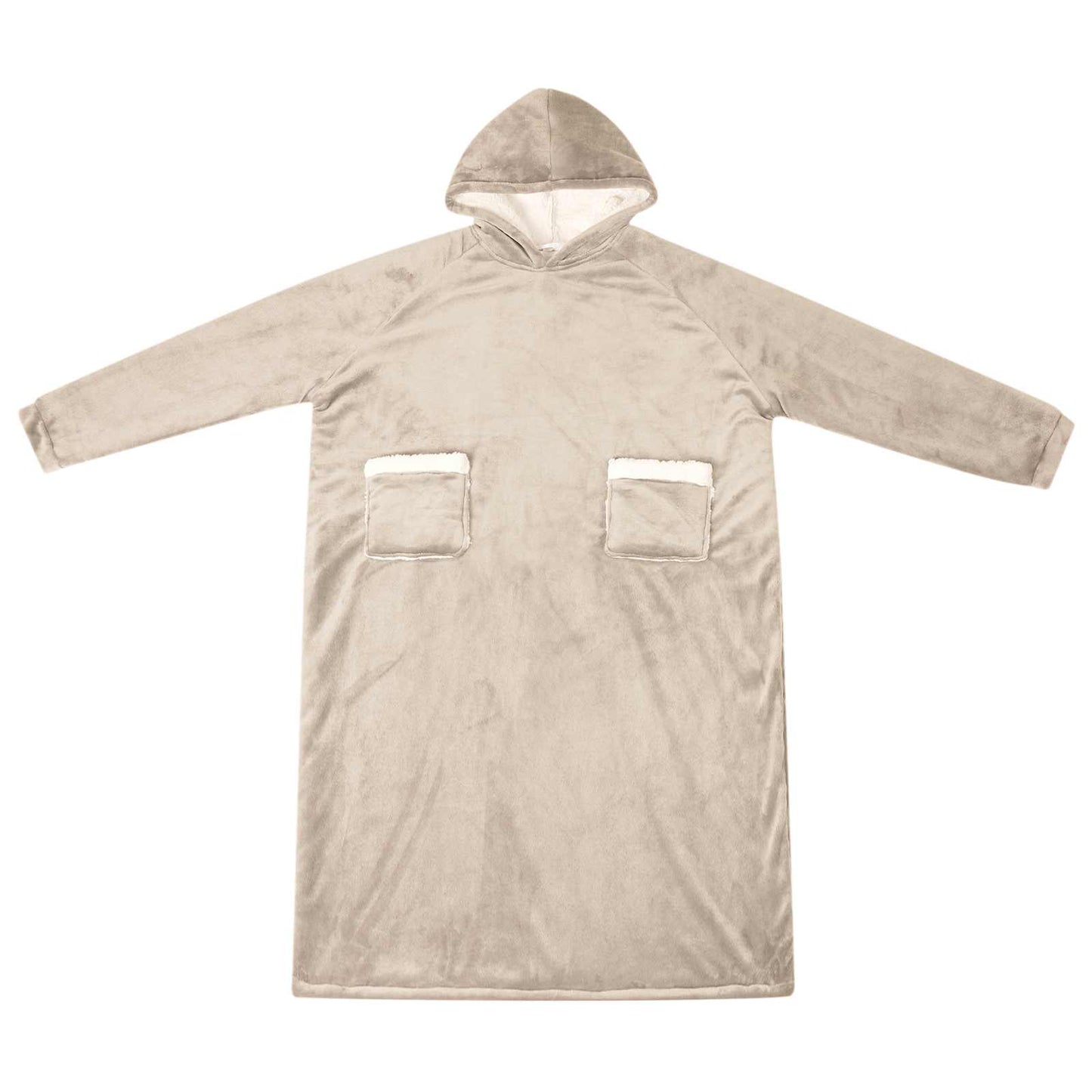 Decken-Hoodie Beige L Fleece und Flanell