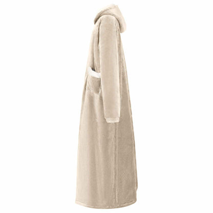 Decken-Hoodie Beige L Fleece und Flanell