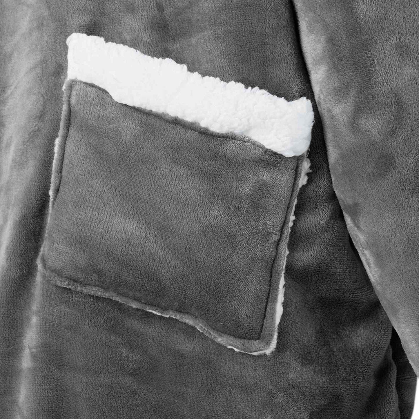 Decken-Hoodie Dunkelgrau M Fleece und Flanell